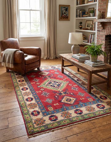 3' 11 x 6' Hand Knotted Kazak Rug