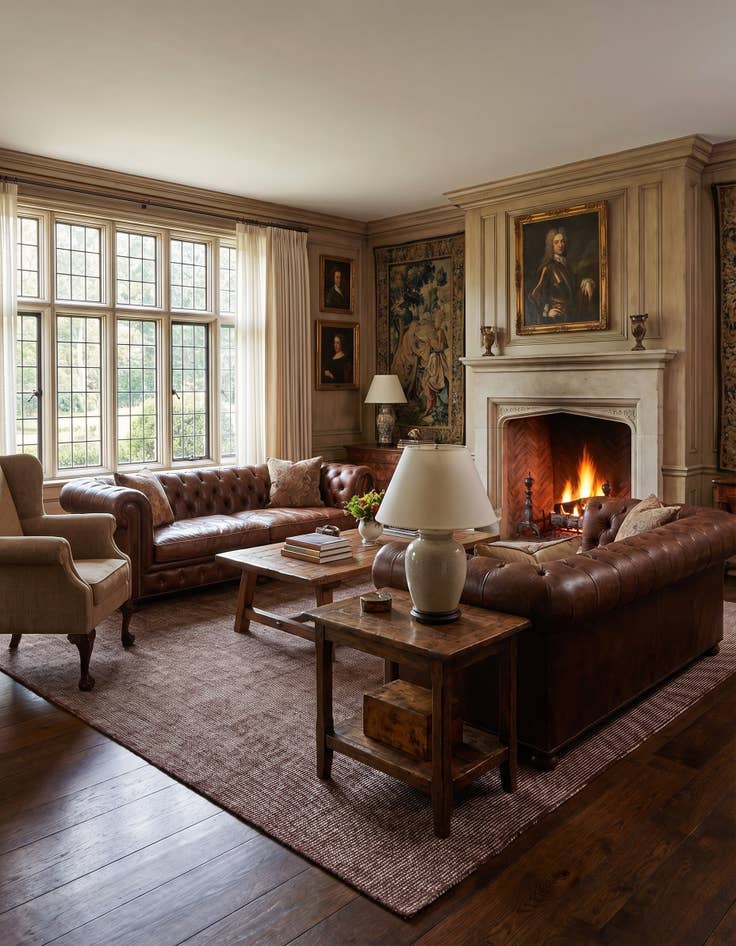 Detail image of 8' x 10' Hand Woven Jill Zarin English Manor Wool Rug