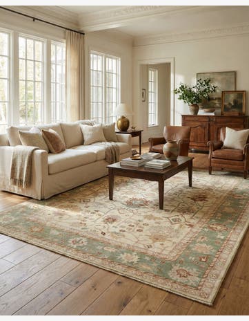 8' 2 x 10' Hand Knotted Oushak Wool Rug