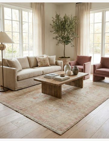 5' 1 x 6' 9 Hand Knotted Oushak Wool Rug