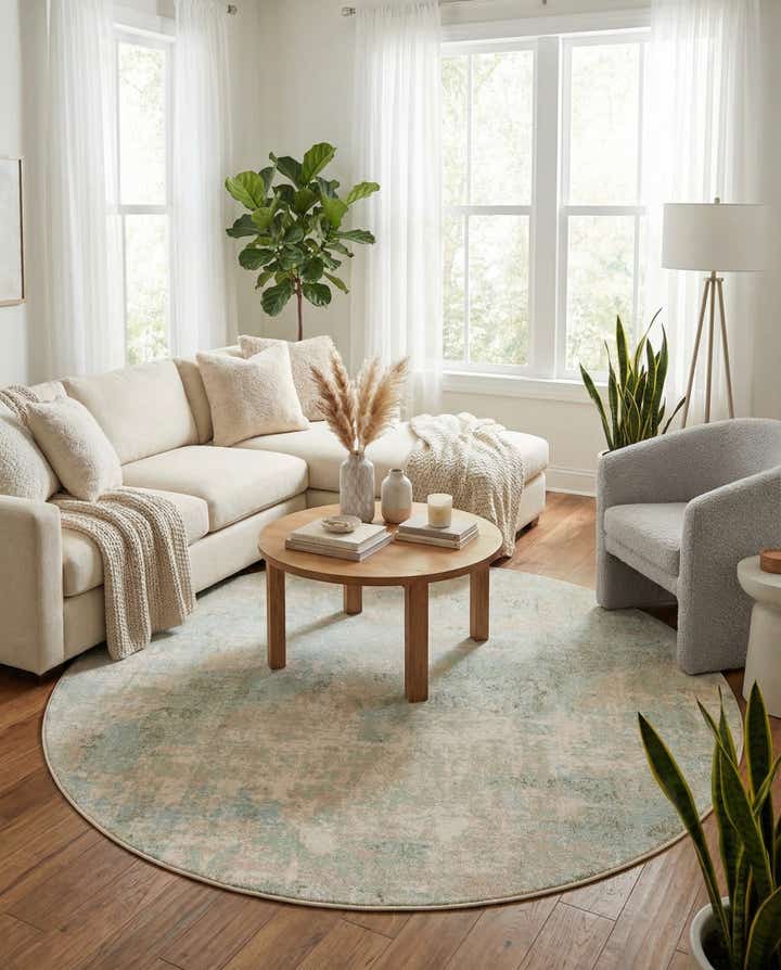 7' x 7' Lotus Round Rug