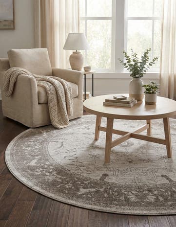 Light Gray Miranda Round Rug