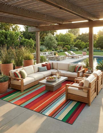 7' 10 x 10' Easy-Clean Modern Indoor / Outdoor Rug