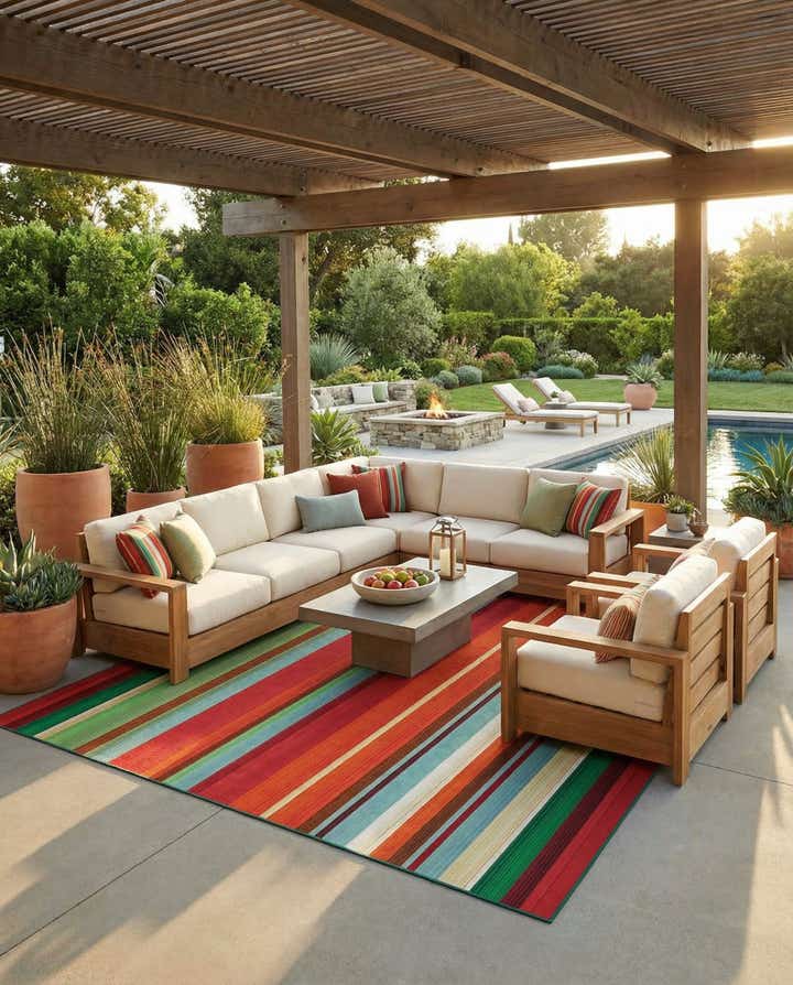 7' 10 x 10' Easy-Clean Modern Indoor / Outdoor Rug