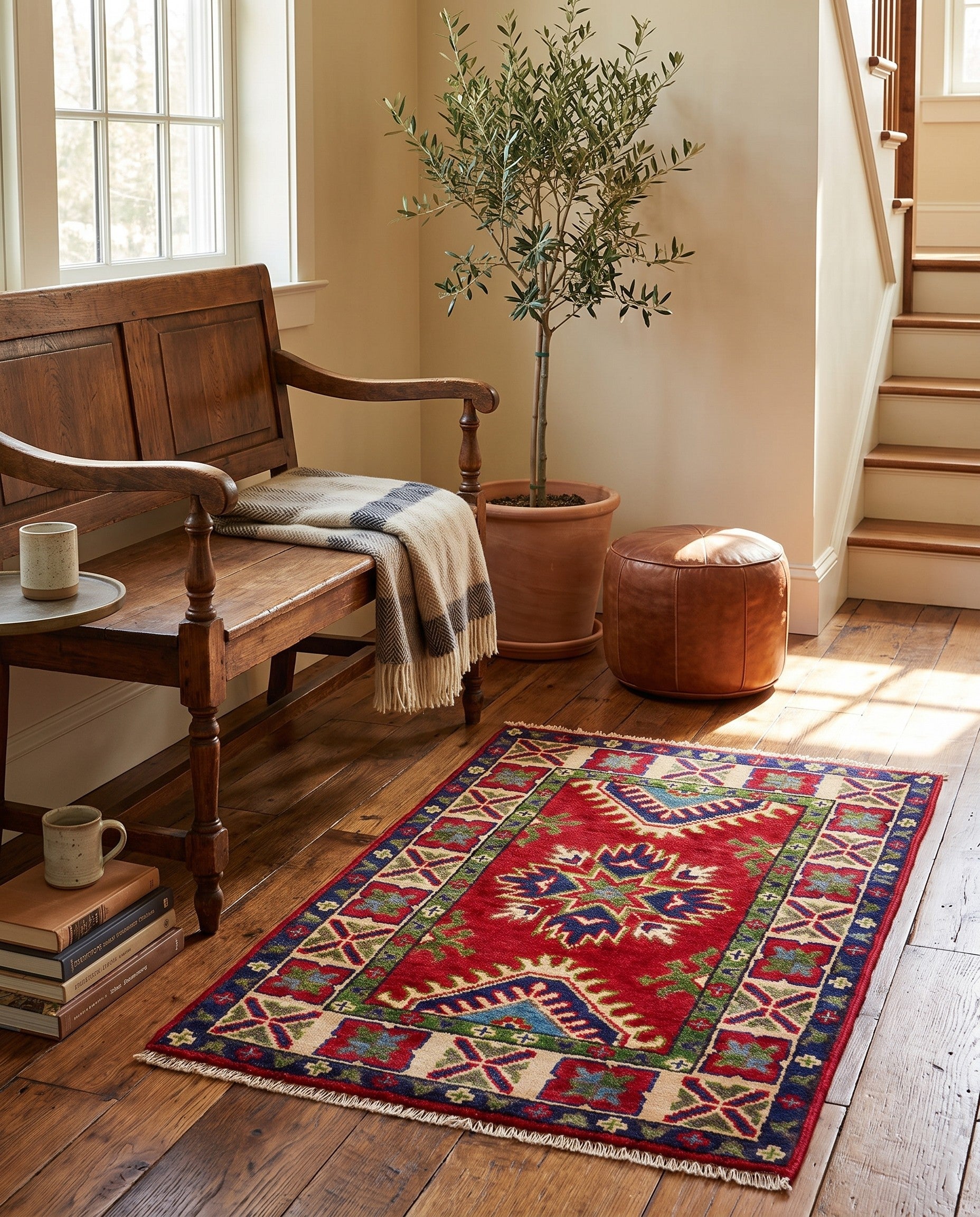 1' 11 x 3' 1 Hand Knotted Kazak Rug