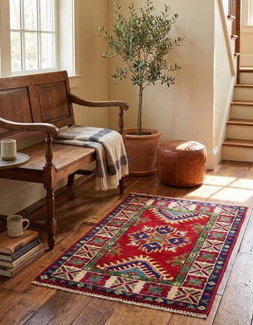 1' 11 x 3' 1 Hand Knotted Kazak Rug