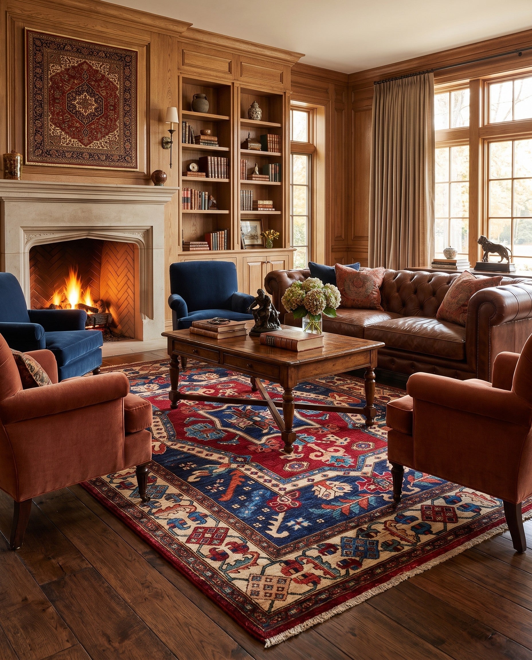 5' 9 x 8' 1 Hand Knotted Heriz Rug