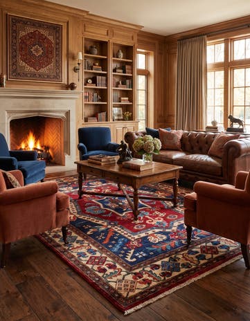 5' 9 x 8' 1 Hand Knotted Heriz Rug