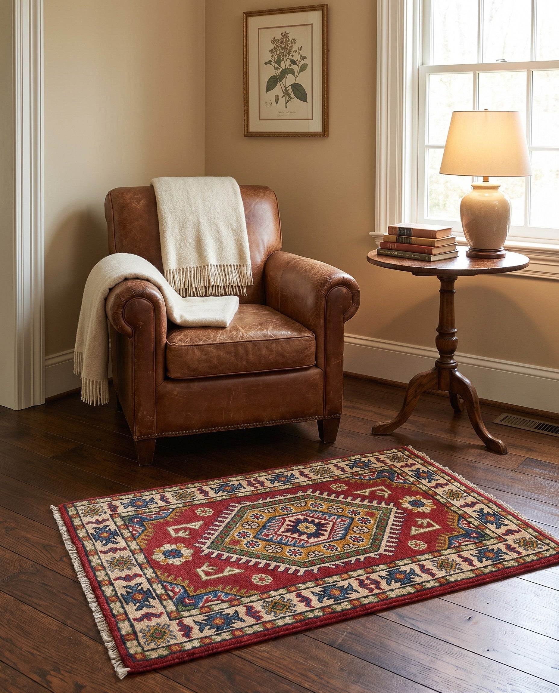 2' x 3' 1 Hand Knotted Kazak Rug