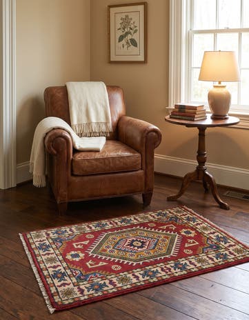 2' x 3' 1 Hand Knotted Kazak Rug