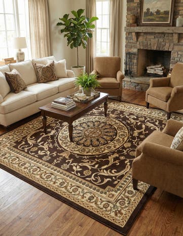 Brown Chateau Square Rug
