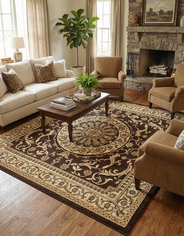 Brown Chateau Square Rug