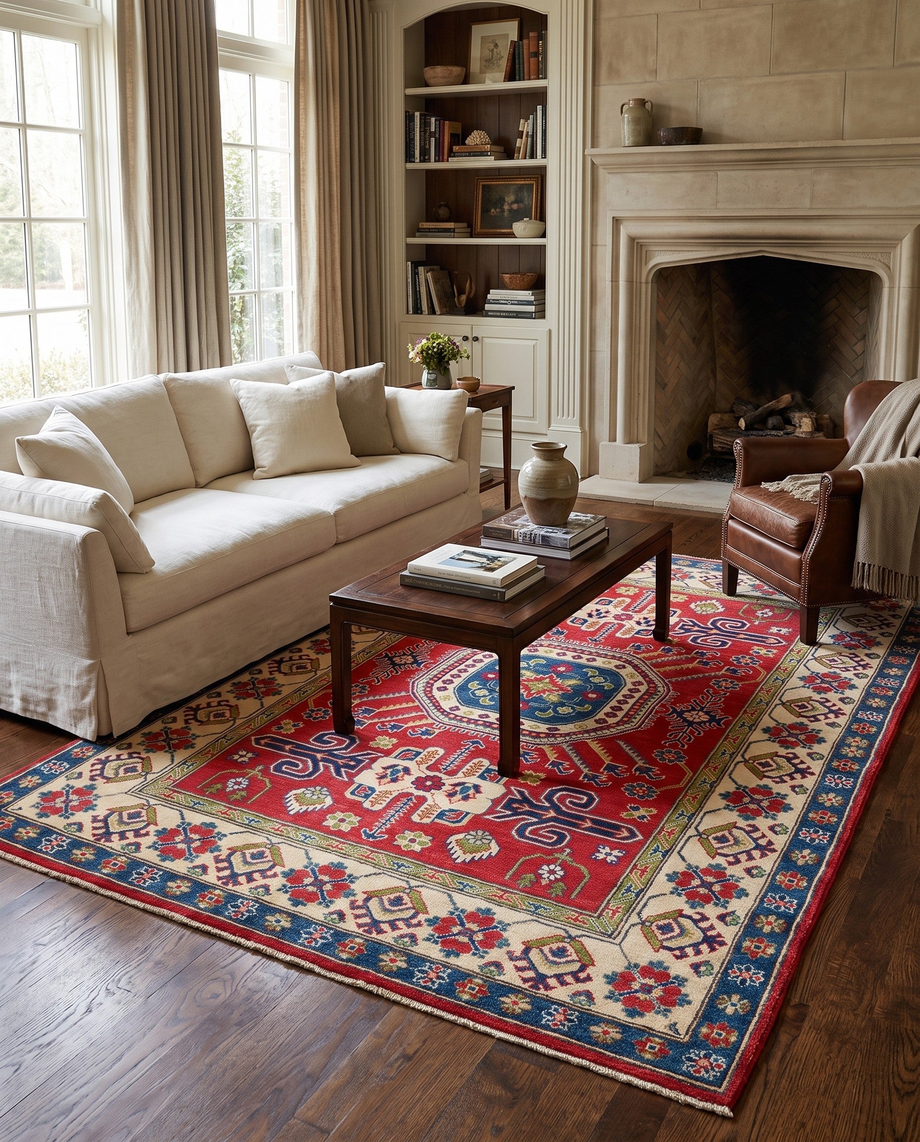 5' x 6' 11 Hand Knotted Kazak Rug