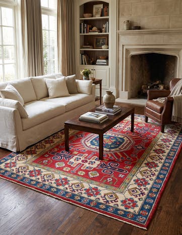 5' x 6' 11 Hand Knotted Kazak Rug