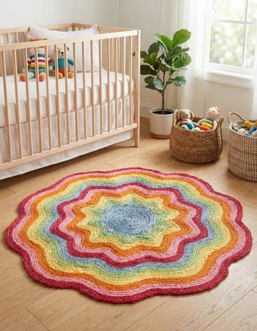 Hand Braided Happy Rugs Jawbreaker Poppy Round