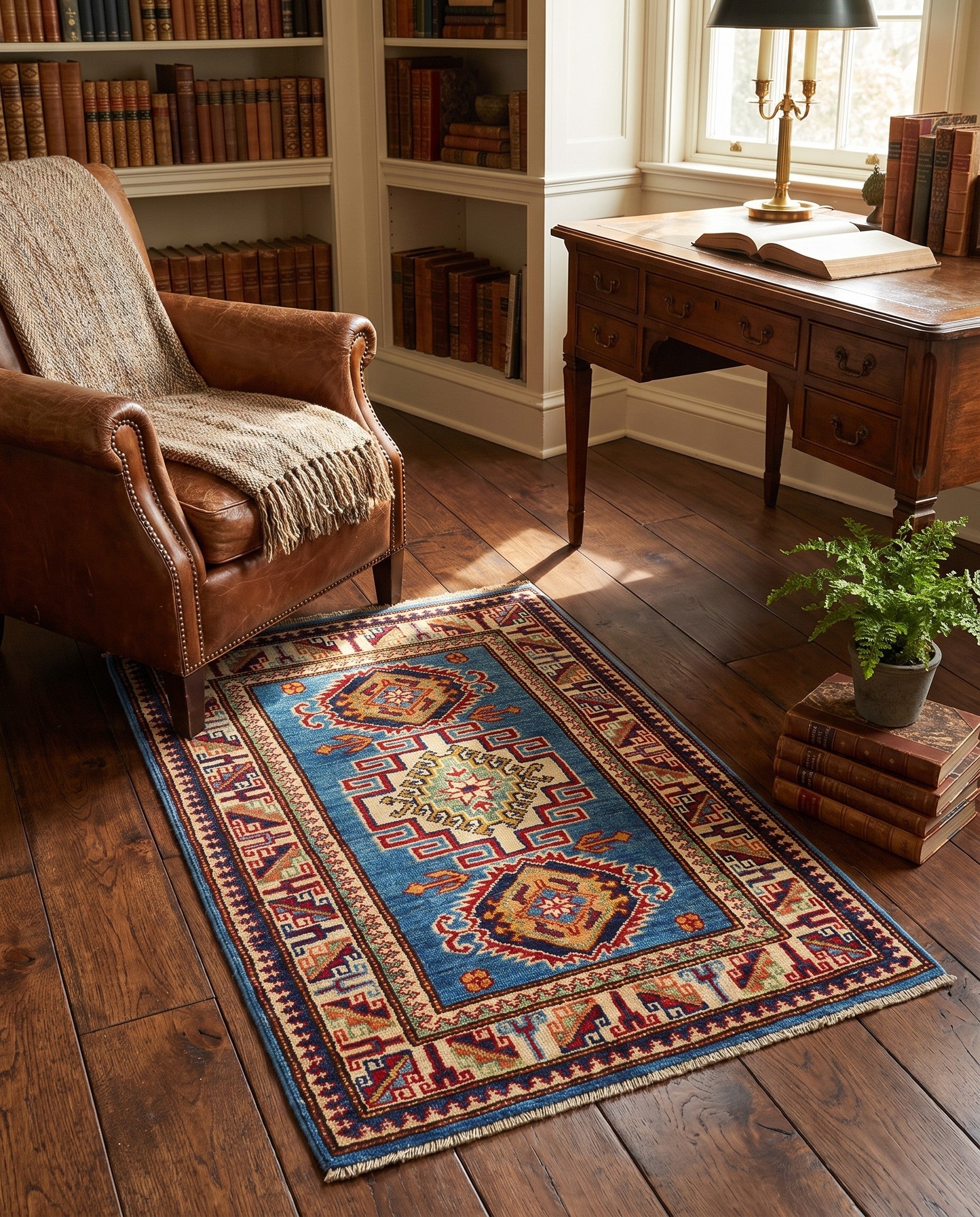 2' x 3' 1 Hand Knotted Kazak Rug
