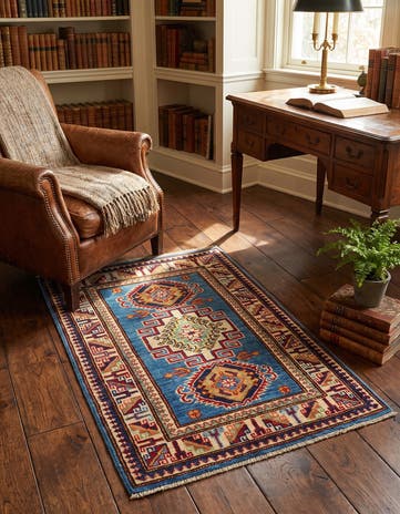 2' x 3' 1 Hand Knotted Kazak Rug