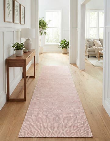 2' 7 x 14' 1 Hand Woven Geo Trellis Flatweave Runner Rug