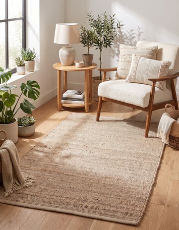 Ivory Hand Woven Laurel Handwoven Jute Rug