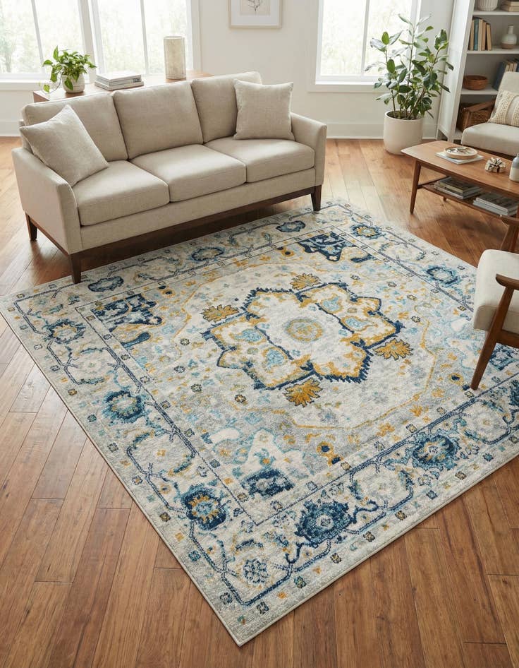 Detail image of 7' 10 x 7' 10 Madeline Vintage Square Rug