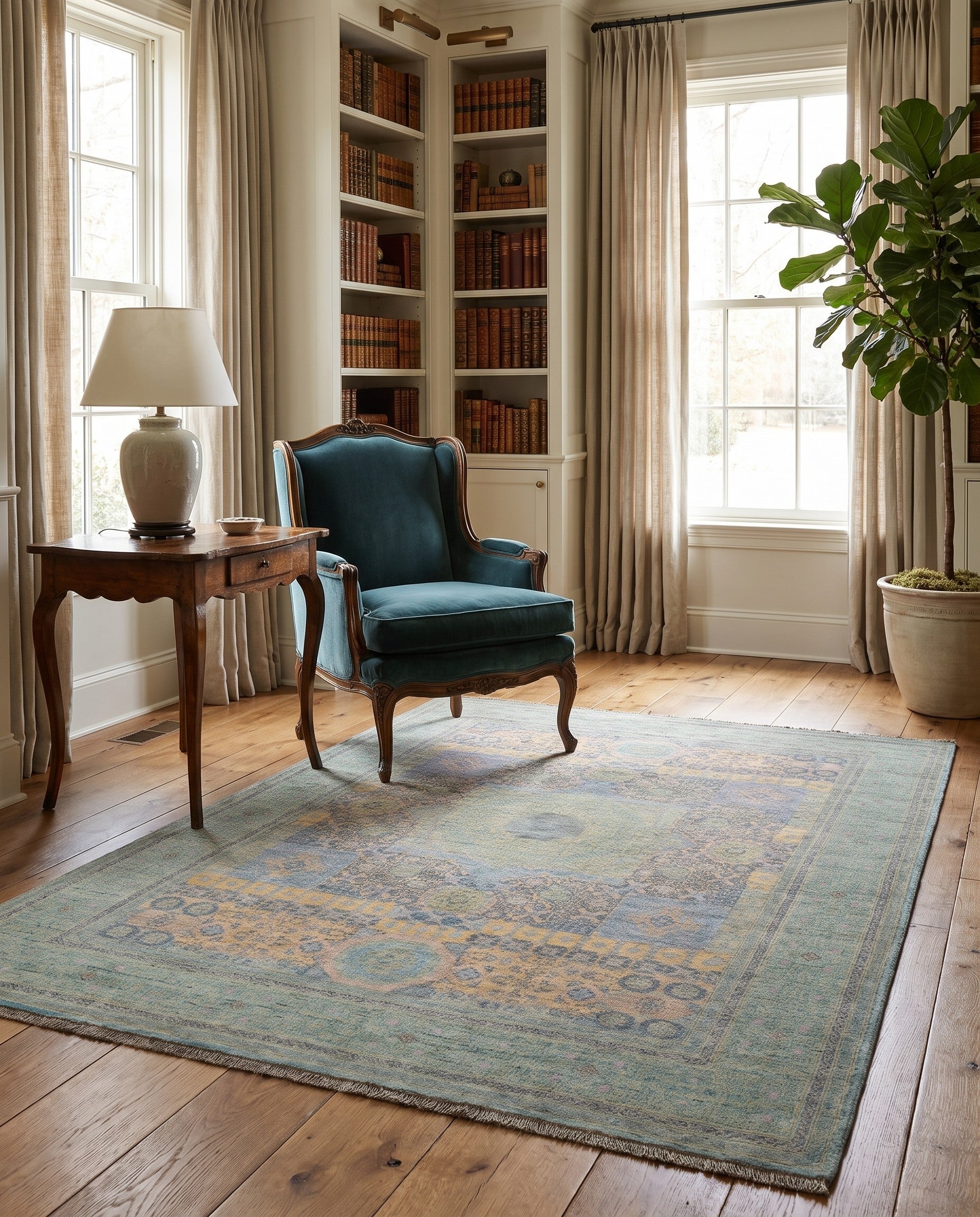 5' 2 x 7' 9 Hand Knotted Mamluk Ziegler Rug