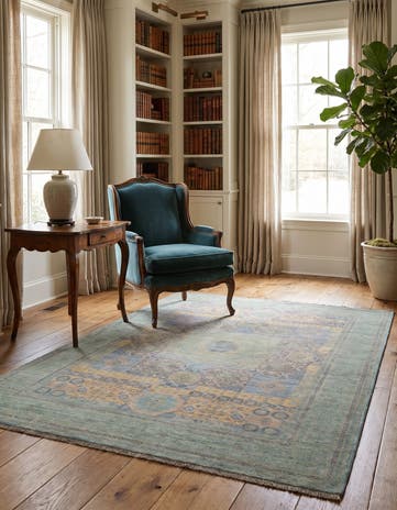 5' 2 x 7' 9 Hand Knotted Mamluk Ziegler Rug