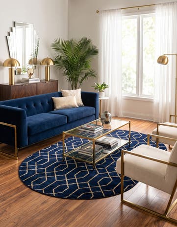 5' 3 x 8' Marilyn Monroe™ Glam Trellis Oval Rug