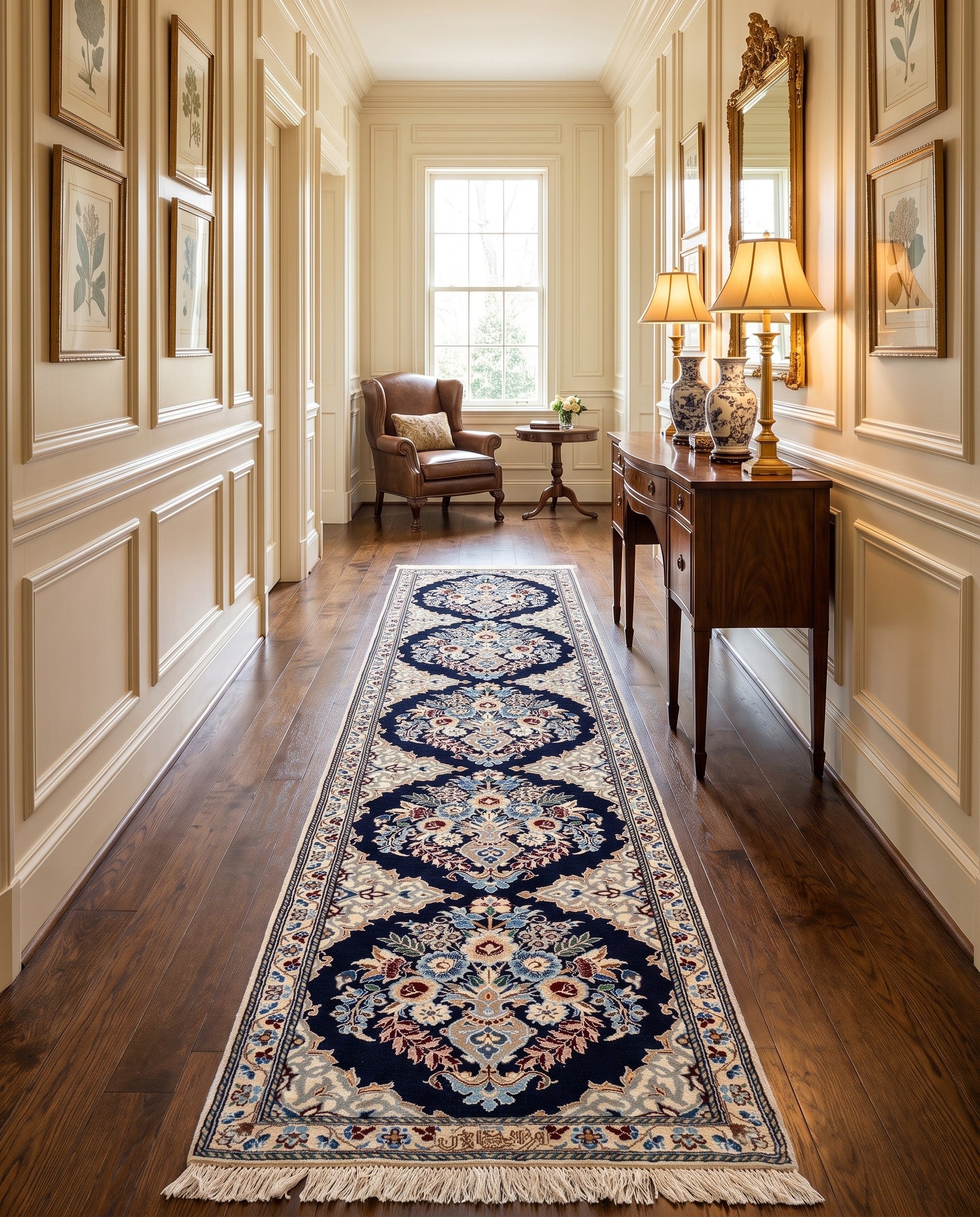 1' 9 x 7' Hand Knotted Nain Rug