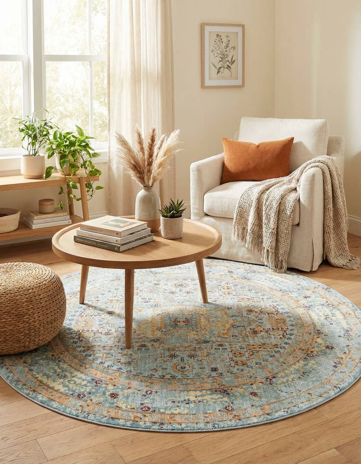 Detail image of 5' 3 x 5' 3 Alexis Round Rug