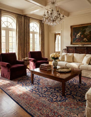 9' x 12' 1 Hand Knotted Kashan Persian Wool Rug