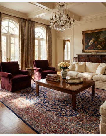 9' x 12' 1 Hand Knotted Kashan Persian Wool Rug