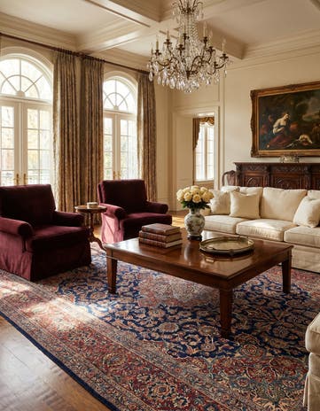 9' x 12' 1 Hand Knotted Kashan Persian Wool Rug