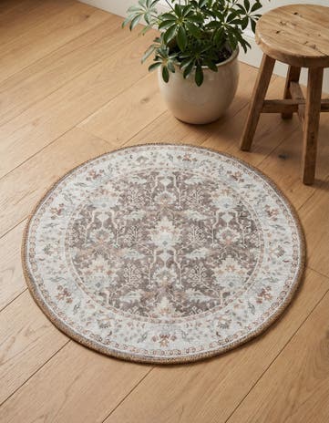 2' x 2' Washable Timeless Round Rug