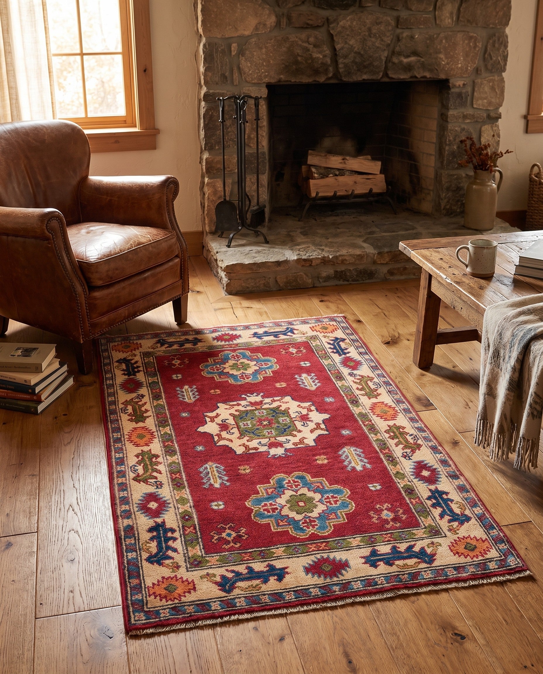 2' 8 x 4' 1 Hand Knotted Kazak Rug