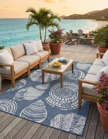9' x 12' Easy-Clean Coastal Indoor / Outdoor Rug