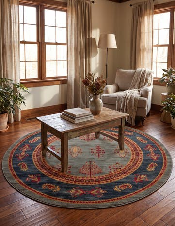 6' x 6' Kashkuli Gabbeh Round Rug