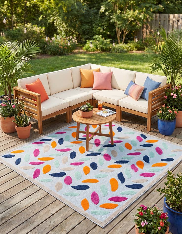 Detail image of 7' 10 x 7' 10 Easy-Clean Aruba Indoor / Outdoor Square Rug