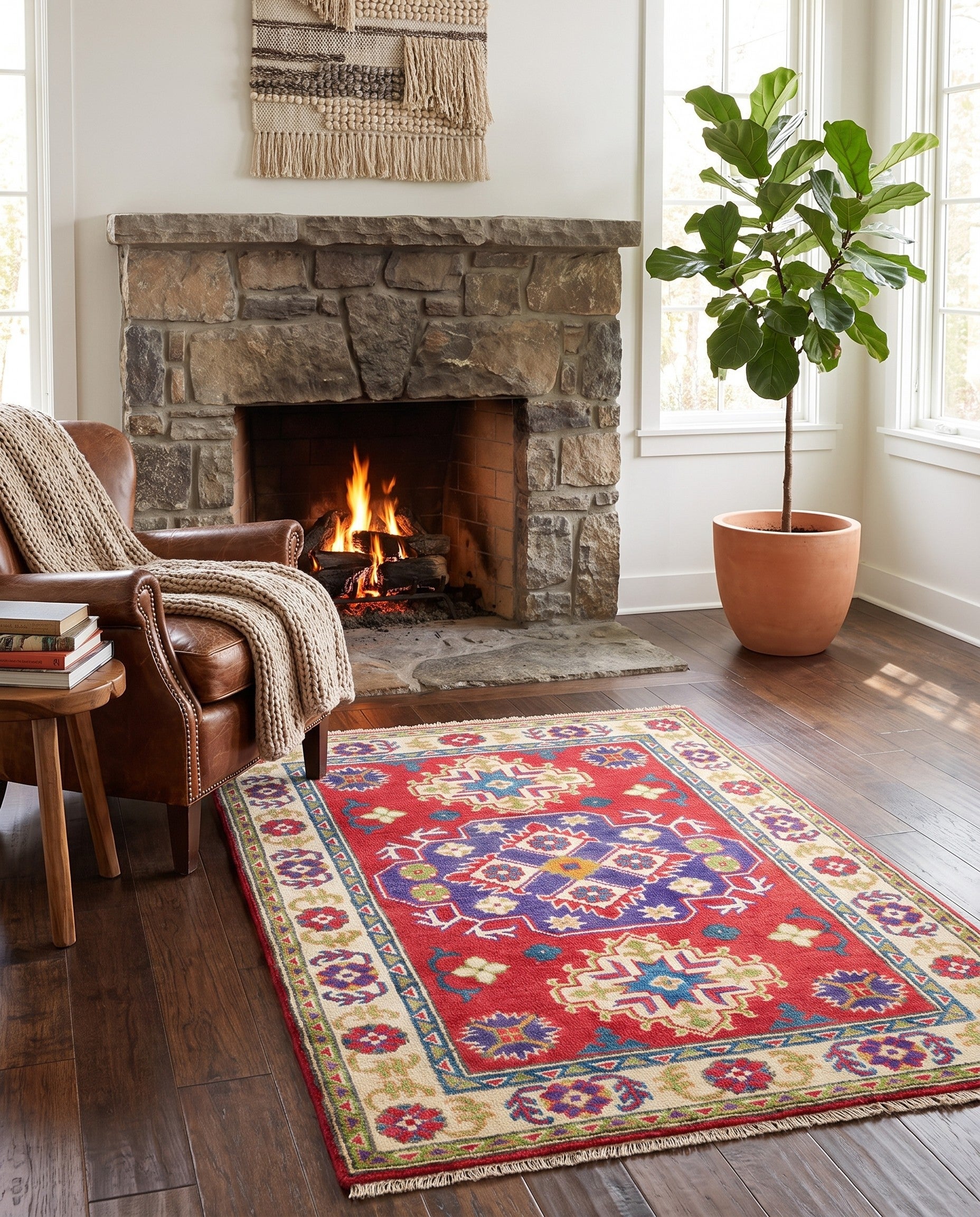 2' 10 x 4' 2 Hand Knotted Kazak Rug