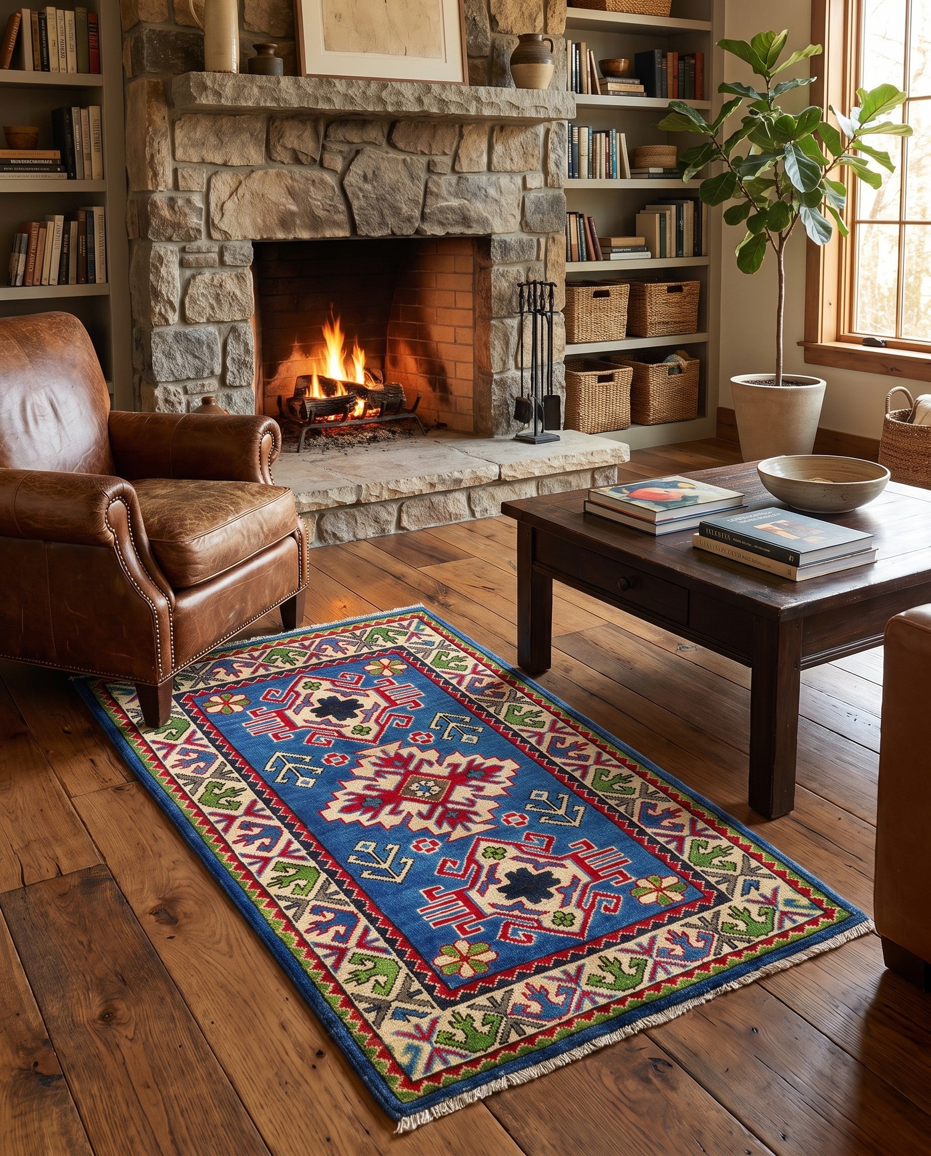 2' 6 x 4' 4 Hand Knotted Kazak Rug
