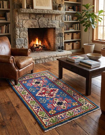 2' 6 x 4' 4 Hand Knotted Kazak Rug
