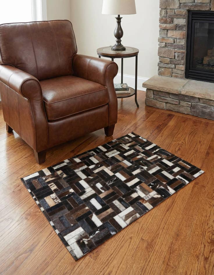 Detail image of 2' x 3' Cowhide Leather Rug