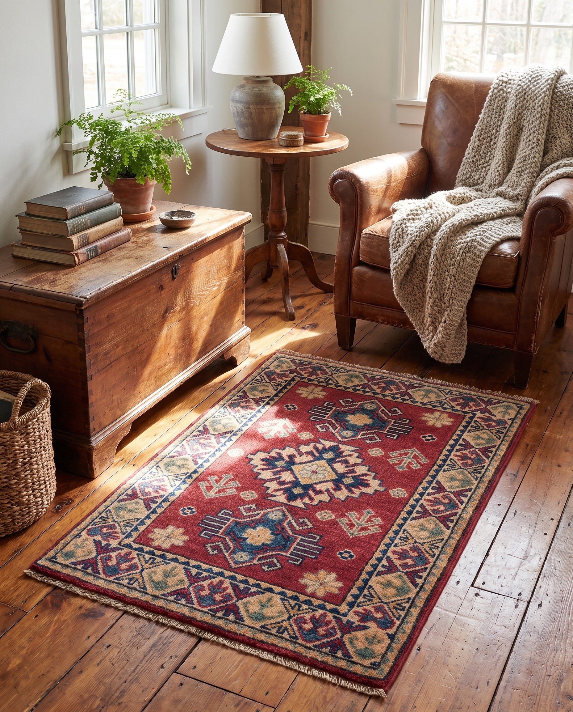 2' x 2' 11 Hand Knotted Kazak Rug