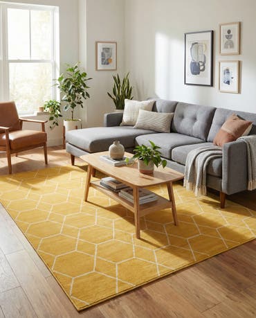  7' 10 x 11' Lattice Frieze Rug