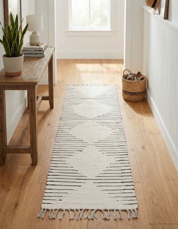 2' x 8' Hand Woven Chindi Cotton Runner Rug