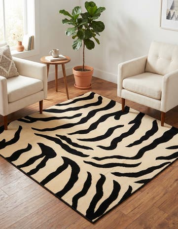 Ivory Savannah Square Rug