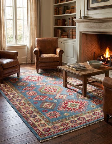 4' x 6' 2 Hand Knotted Kazak Rug