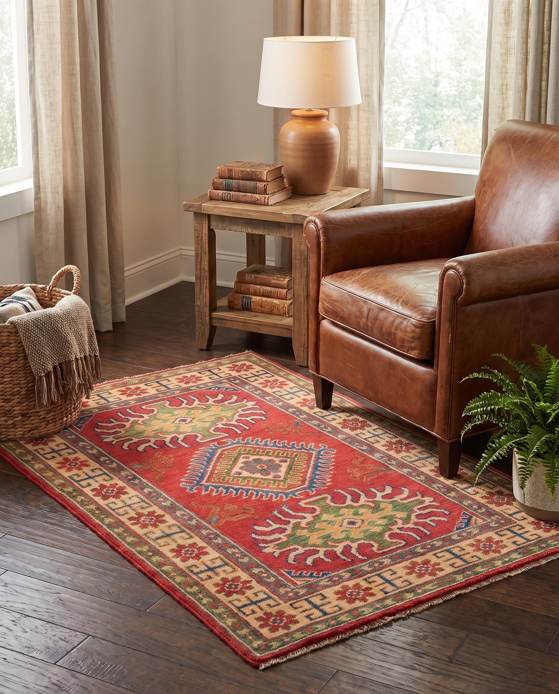 2' 9 x 4' Hand Knotted Kazak Rug