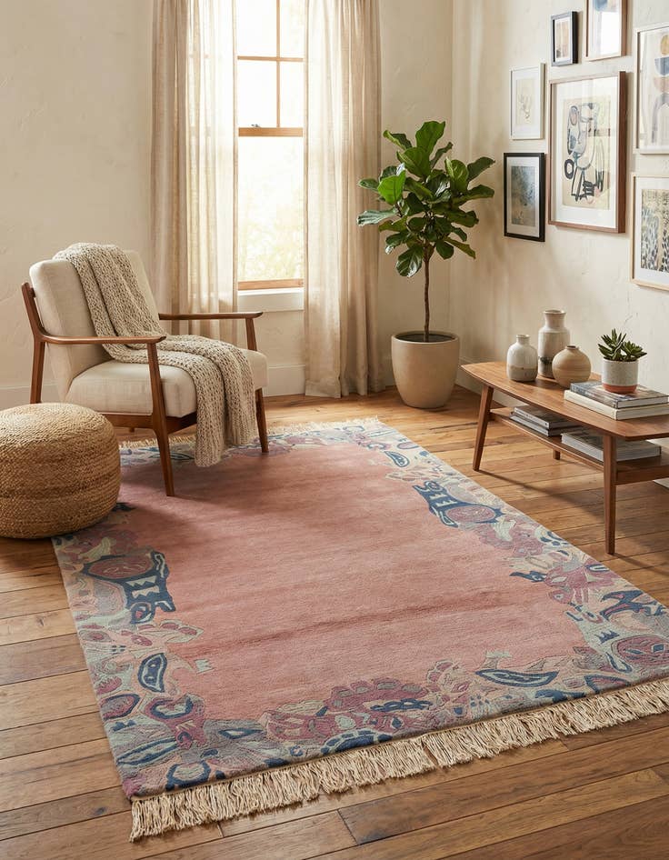 Detail image of 4' 2 x 5' 10 Hand Knotted Nepal Wool Rug