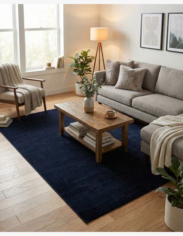 Inkwell Blue Textura Designer Rug