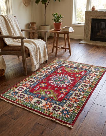 2' x 2' 11 Hand Knotted Kazak Rug